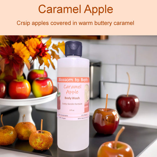Caramel Apple Body Wash (8 Ounce) - Phthalate Free Fragrance