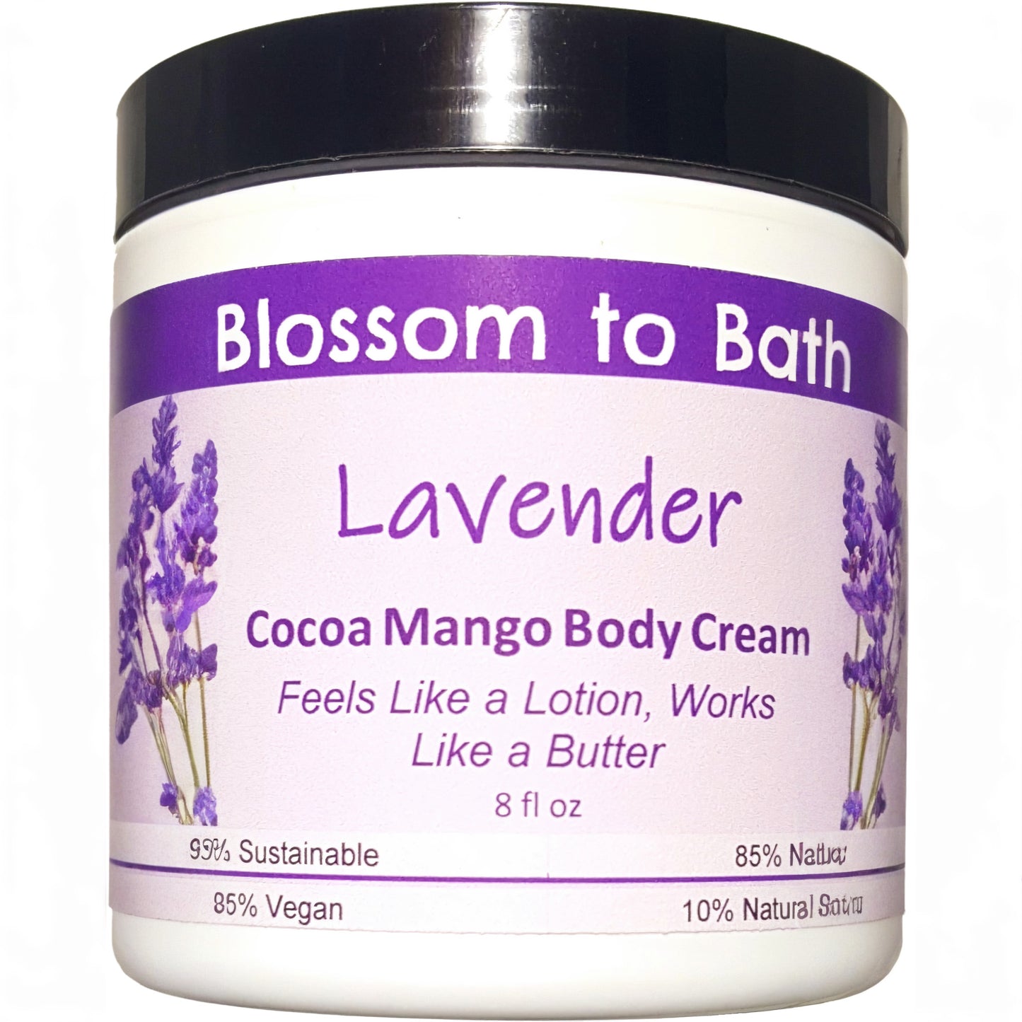 Lavender Cocoa Mango Body Cream (8 Ounce) - Pure Essential Oil Fragrance