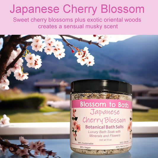 Japanese Cherry Blossom Botanical Bath Salts (8 ounce) - Phthalate Free Fragrance