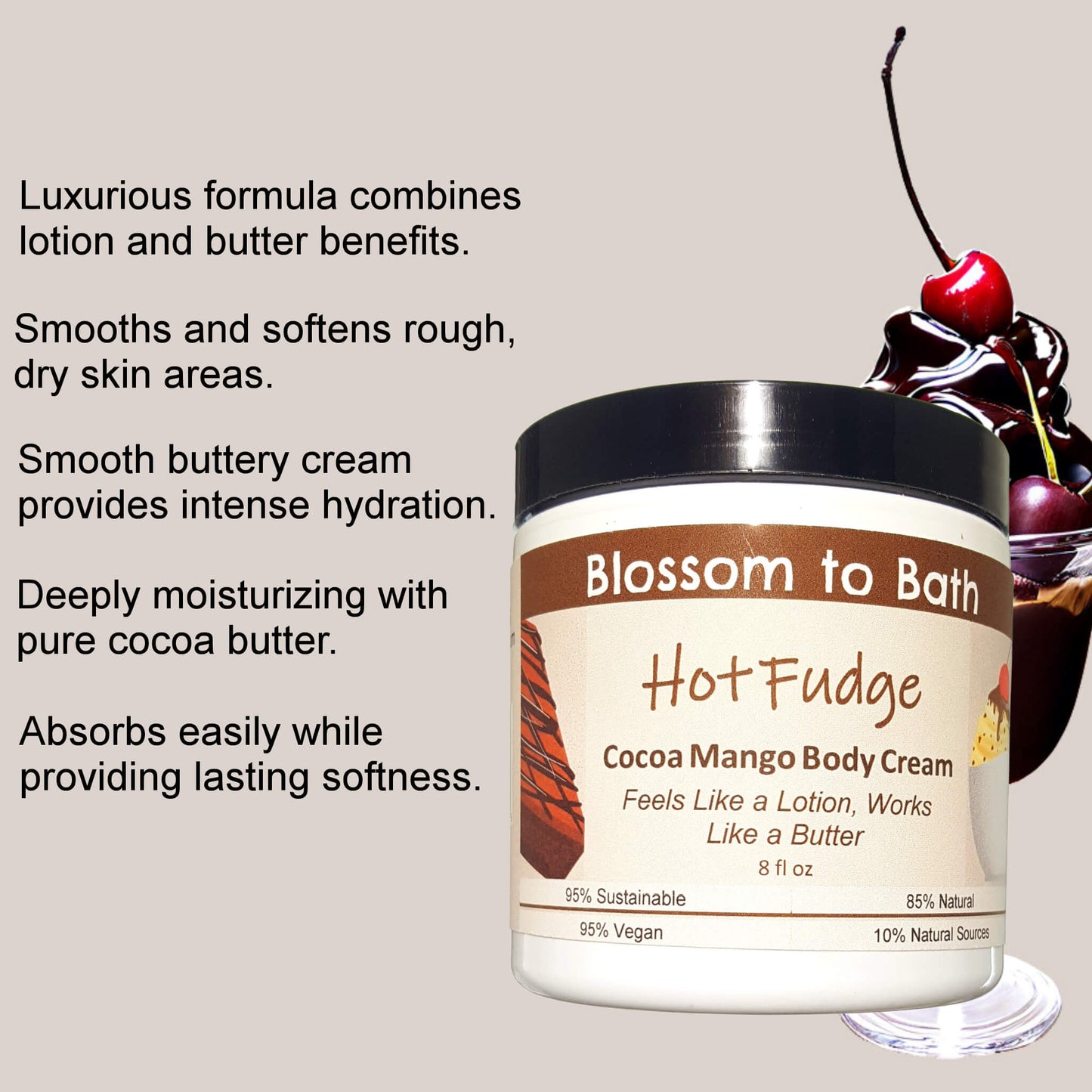 Hot Fudge Cocoa Mango Body Cream (8 Ounce) - Phthalate Free Fragrance