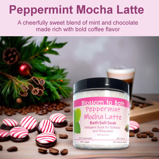 Peppermint Mocha Latte Bath Salt Soak (8 ounce) - Phthalate Free Fragrance