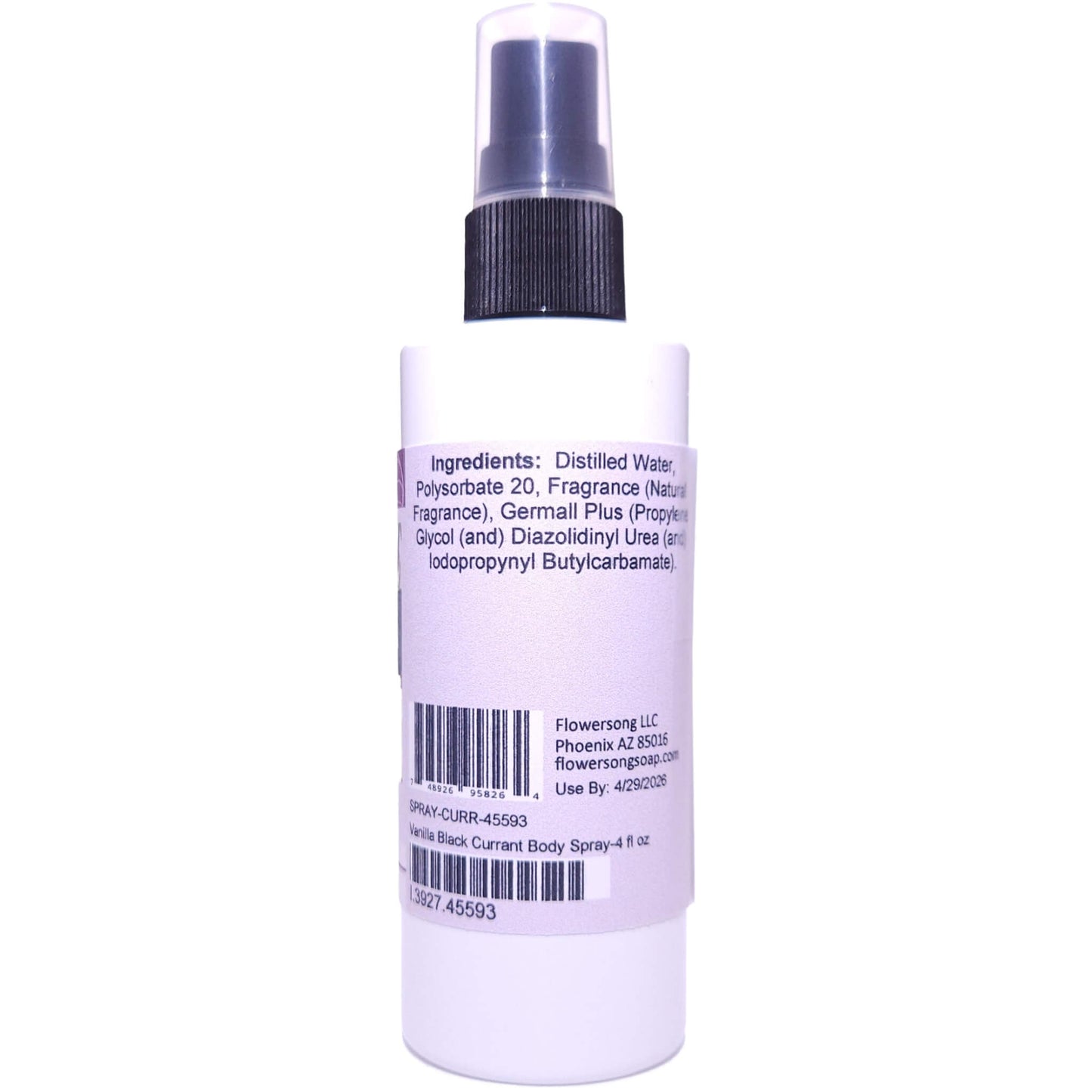Vanilla Black Currant Body Spray (4 Ounce) - Natural Fragrance