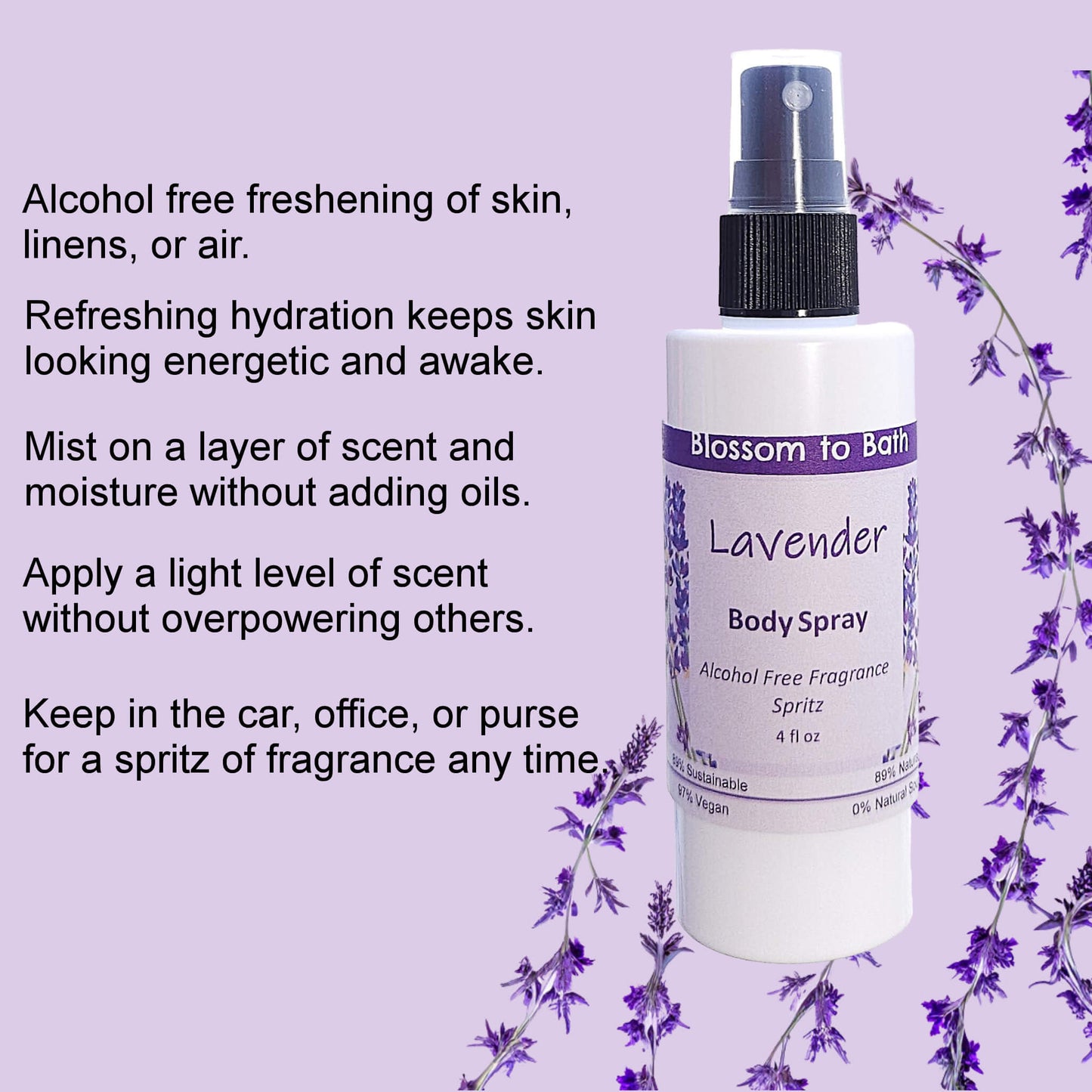 Lavender Body Spray (4 Ounce) - Pure Essential Oil Fragrance