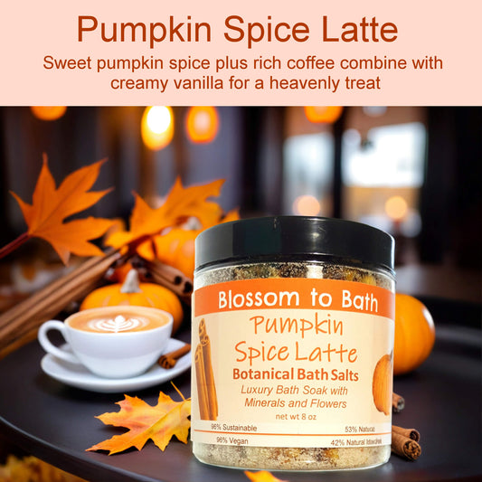 Pumpkin Spice Latte Botanical Bath Salts (8 ounce) - Phthalate Free Fragrance