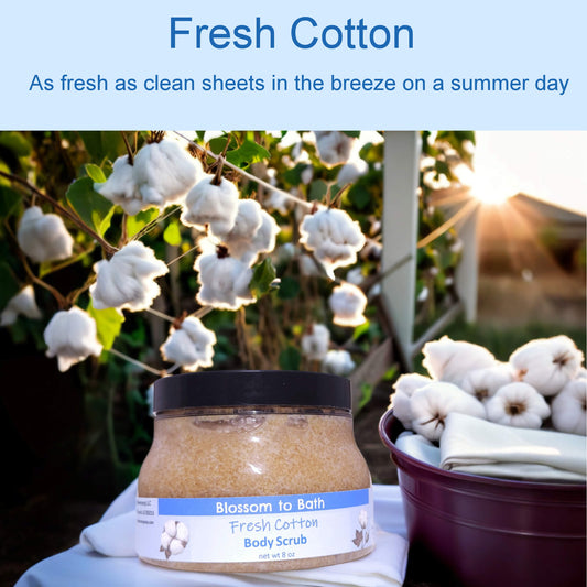 Fresh Cotton Body Scrub (8 Ounce) - Phthalate Free Fragrance
