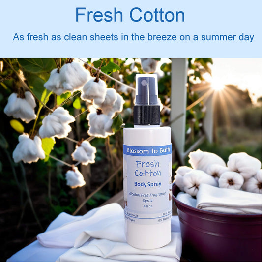 Fresh Cotton Body Spray (4 Ounce) - Phthalate Free Fragrance