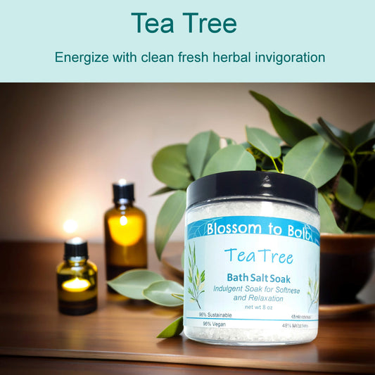 Tea Tree Bath Salt Soak (8 ounce) - Pure Essential Oil Fragrance