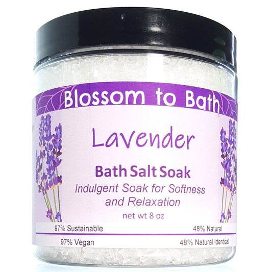 Lavender Bath Salt Soak  (8 ounce) - Pure Essential Oil Fragrance