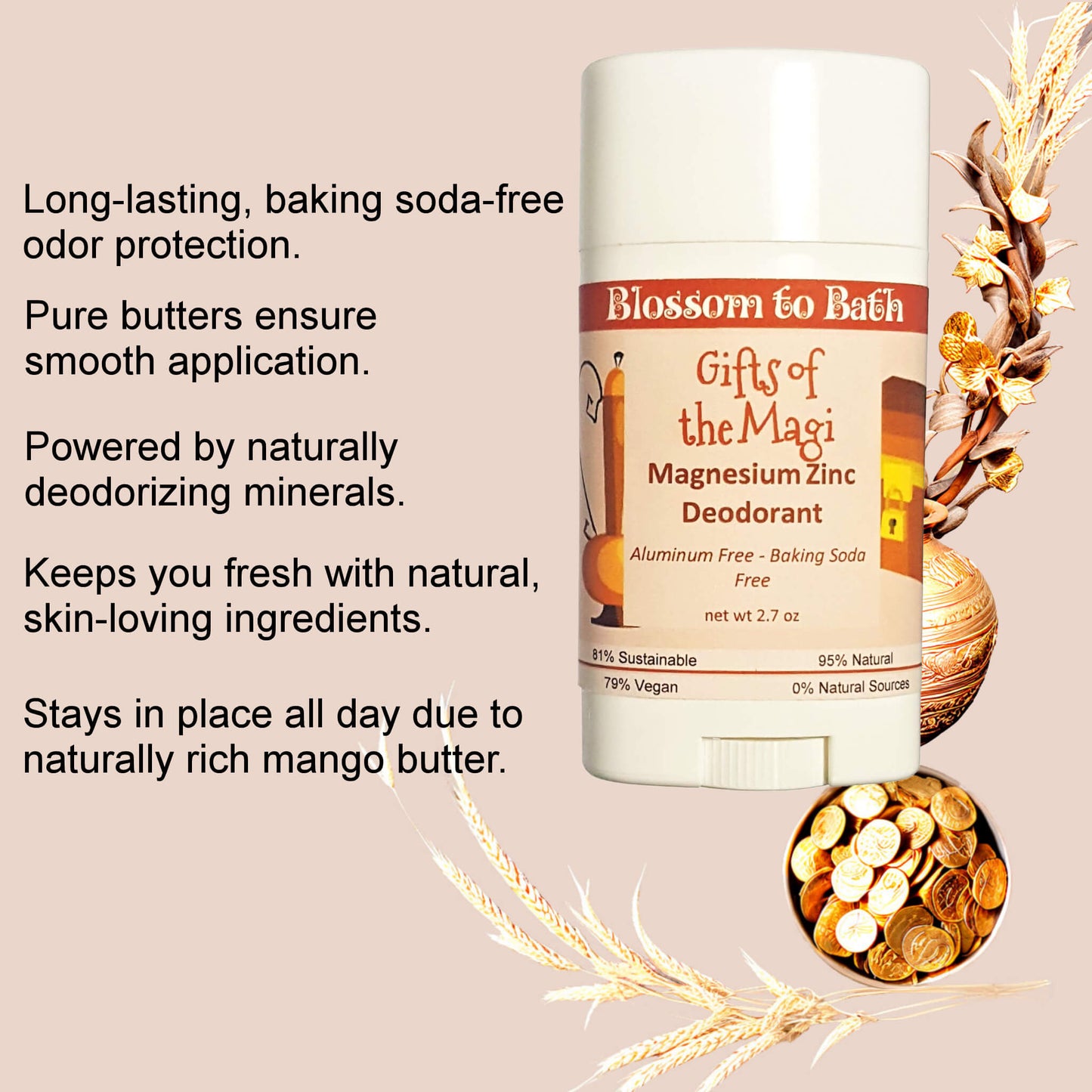 Gifts of the Magi Magnesium Zinc Deodorant (2.7 ounce) - Phthalate Free Fragrance