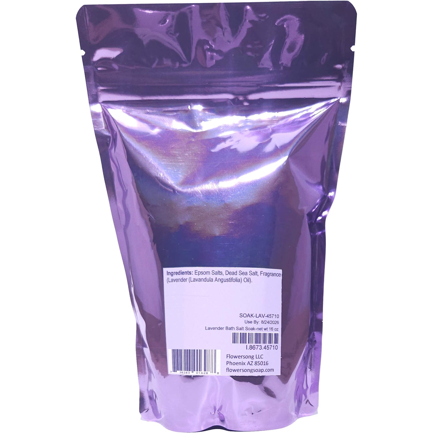 Lavender Bath Salt Soak (16 ounce) - Pure Essential Oil Fragrance