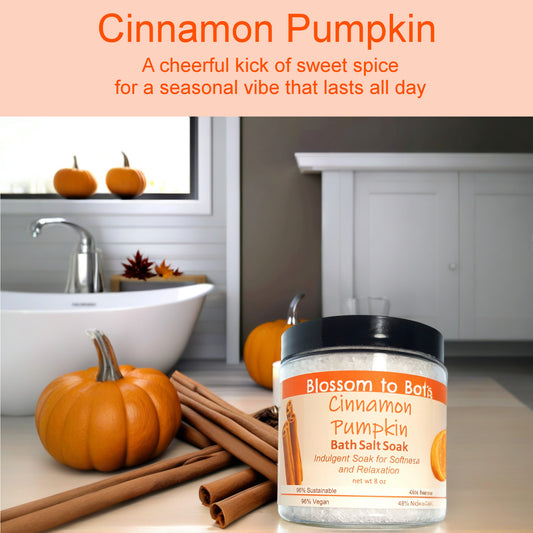 Cinnamon Pumpkin Bath Salt Soak (8 ounce) - Phthalate Free Fragrance