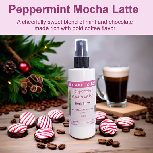 Peppermint Mocha Latte Body Spray (4 Ounce) - Phthalate Free Fragrance