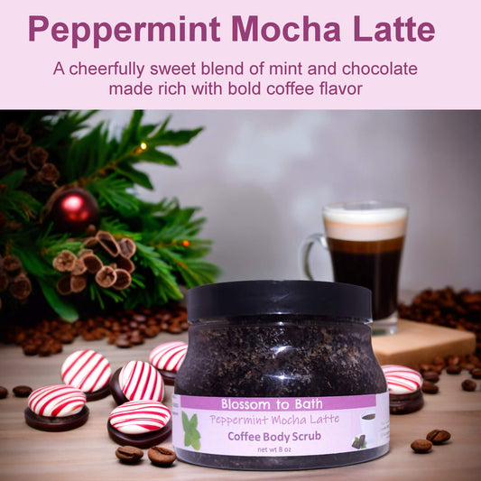 Peppermint Mocha Latte Coffee Body Scrub (8 ounce) - Phthalate Free Fragrance