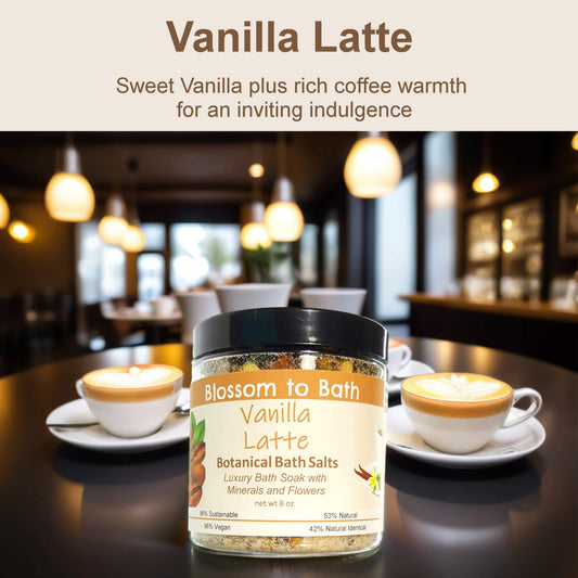 Vanilla Latte Botanical Bath Salts (8 ounce) - Phthalate Free Fragrance