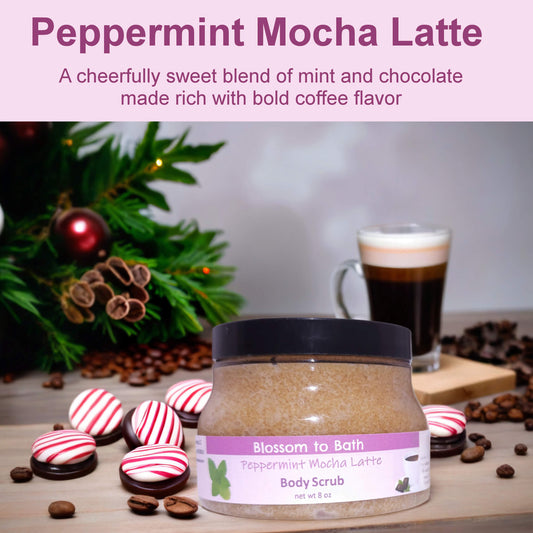 Peppermint Mocha Latte Body Scrub (8 Ounce) - Phthalate Free Fragrance