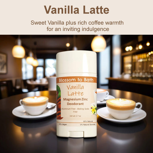 Vanilla Latte Magnesium Zinc Deodorant (2.7 ounce) - Phthalate Free Fragrance