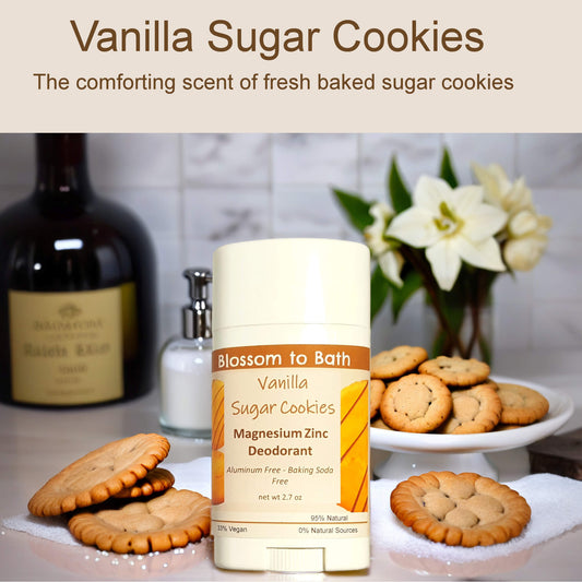 Vanilla Sugar Cookies Magnesium Zinc Deodorant (2.7 ounce) - Phthalate Free Fragrance