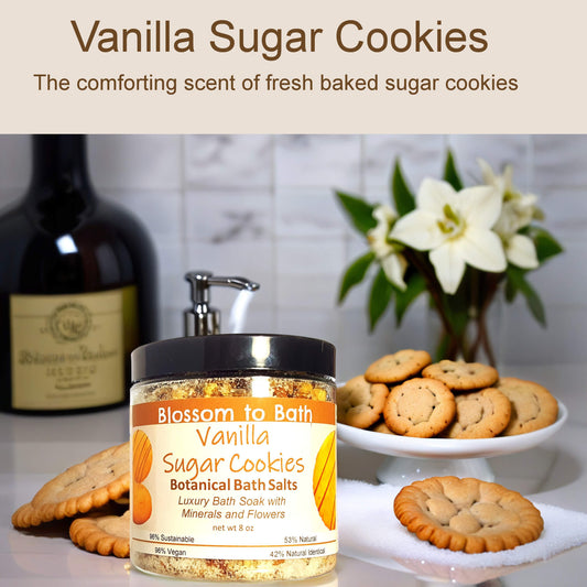 Vanilla Sugar Cookies Botanical Bath Salts (8 ounce) - Phthalate Free Fragrance