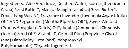 Lavender Mint Cocoa Mango Body Cream (8 Ounce) - Pure Essential Oil Fragrance