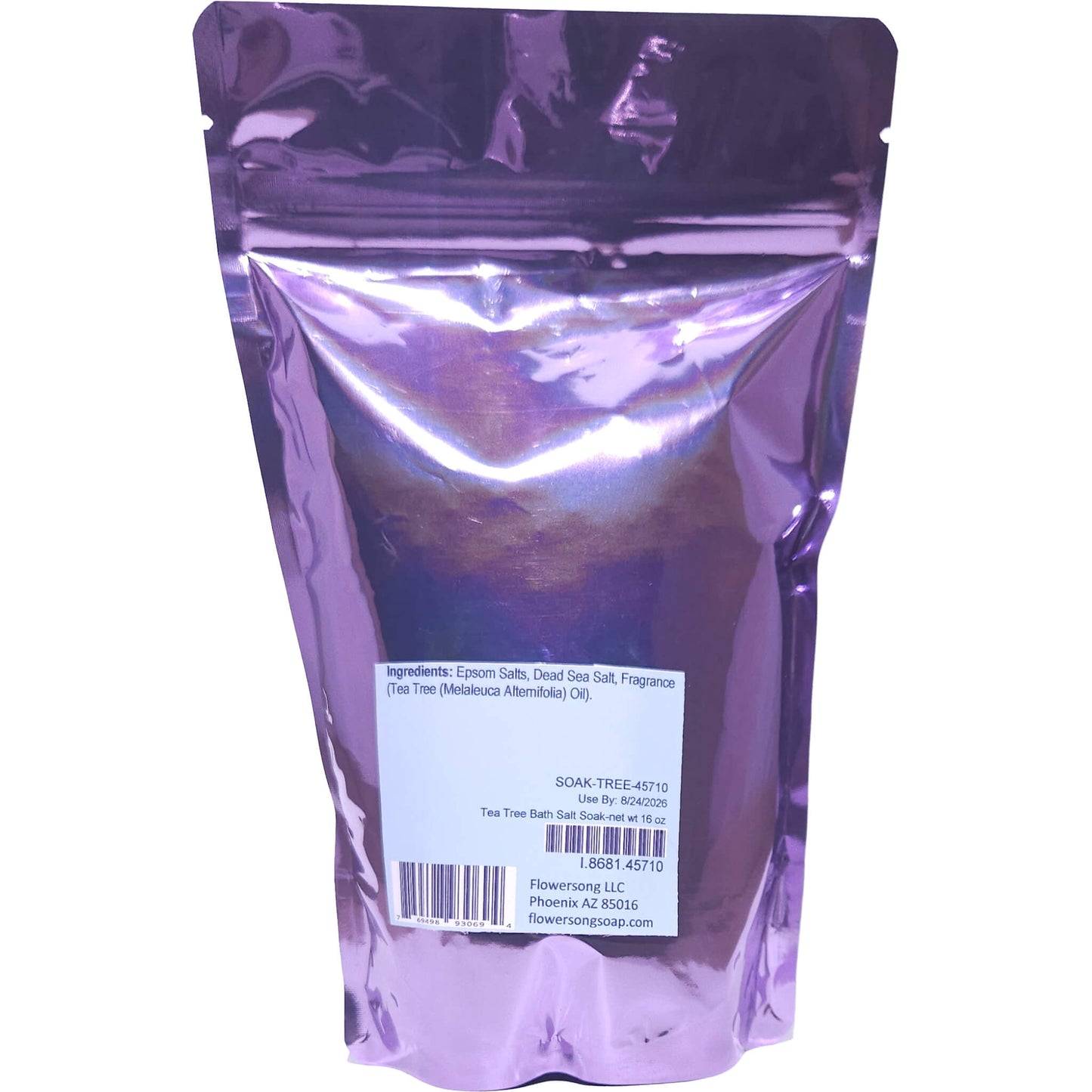 Tea Tree Bath Salt Soak (16 ounce) - Pure Essential Oil Fragrance