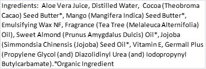 Tea Tree Cocoa Mango Body Cream (8 Ounce) - Pure Essential Oil Fragrance