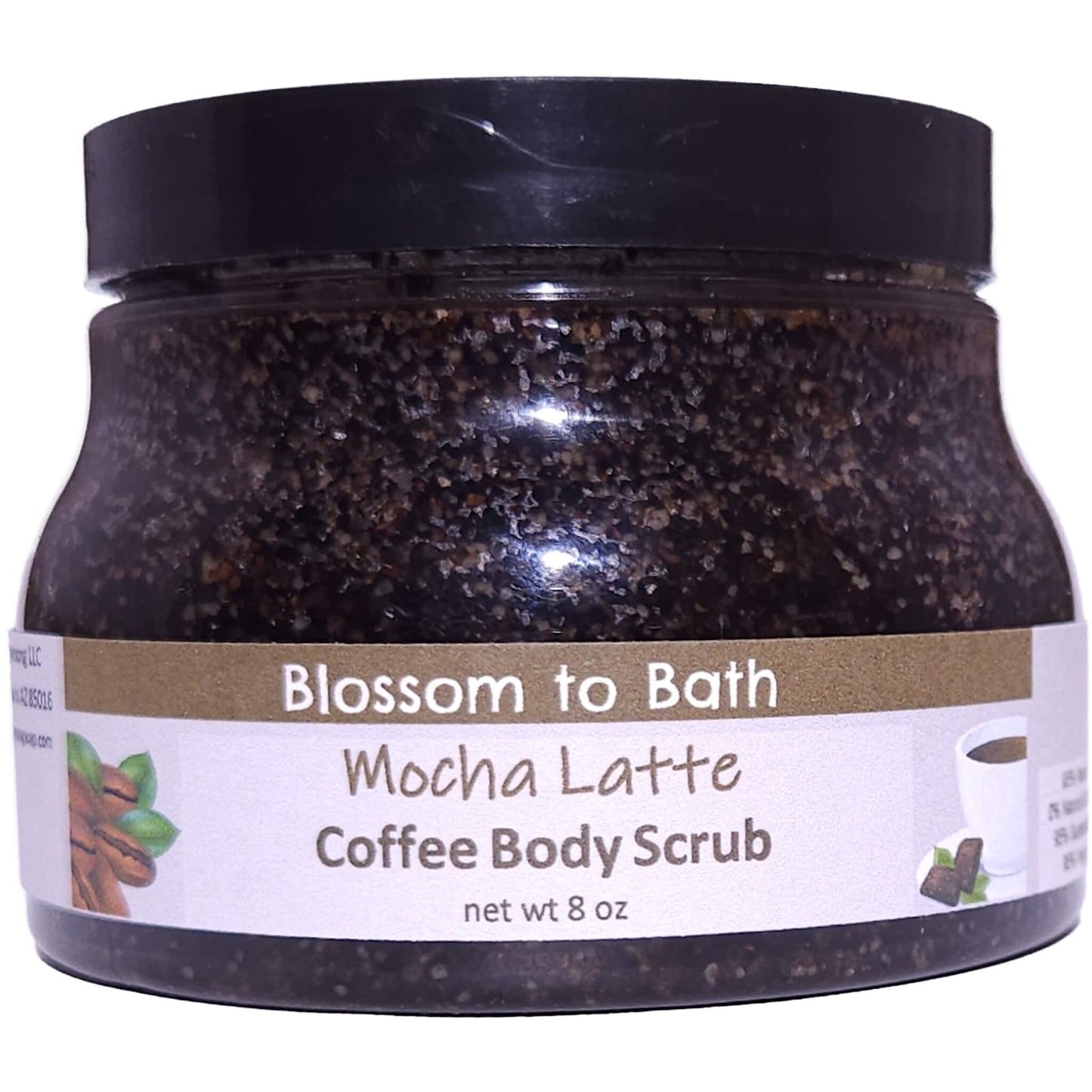 Mocha Latte Coffee Body Scrub (8 ounce) - Phthalate Free Fragrance