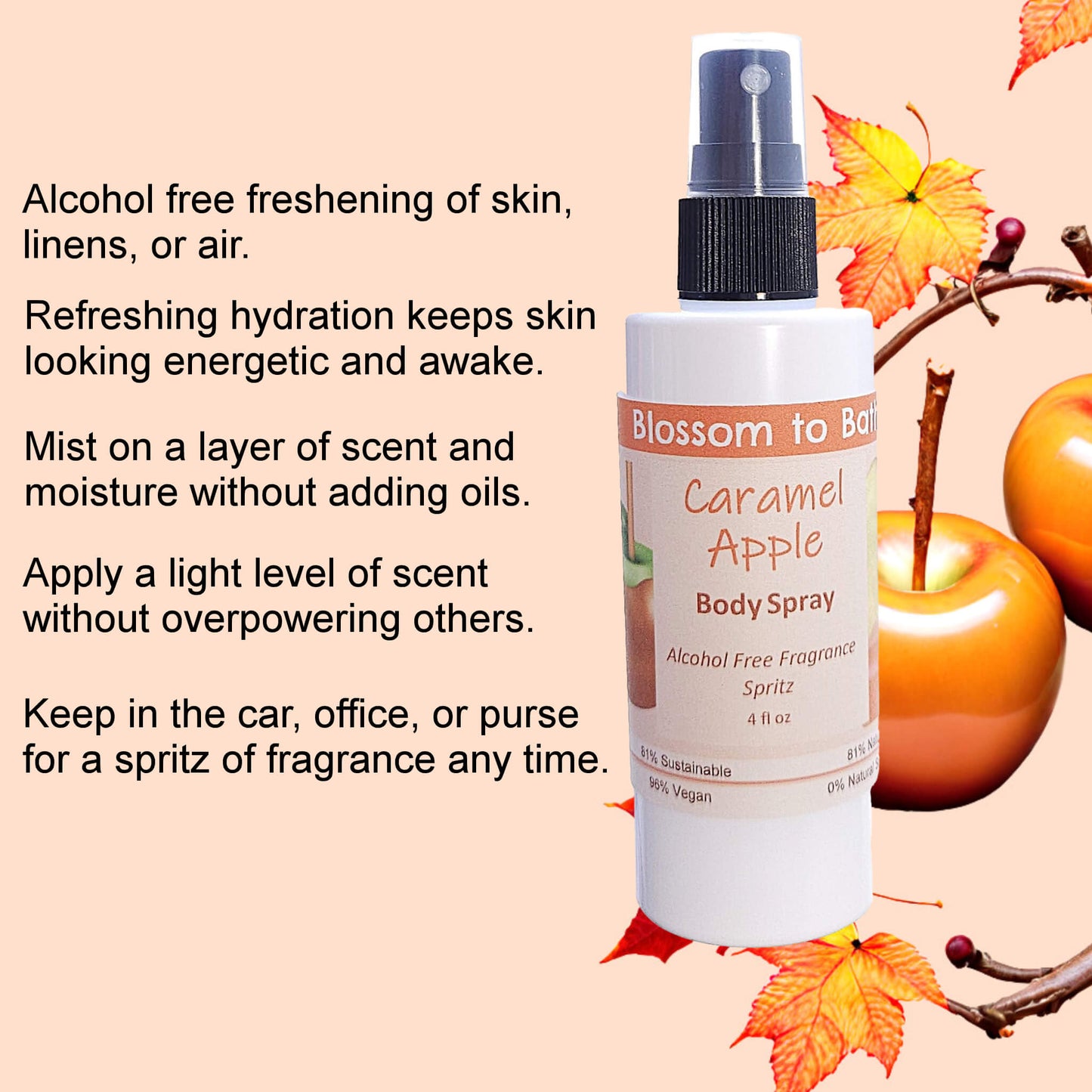 Caramel Apple Body Spray (4 Ounce) - Phthalate Free Fragrance