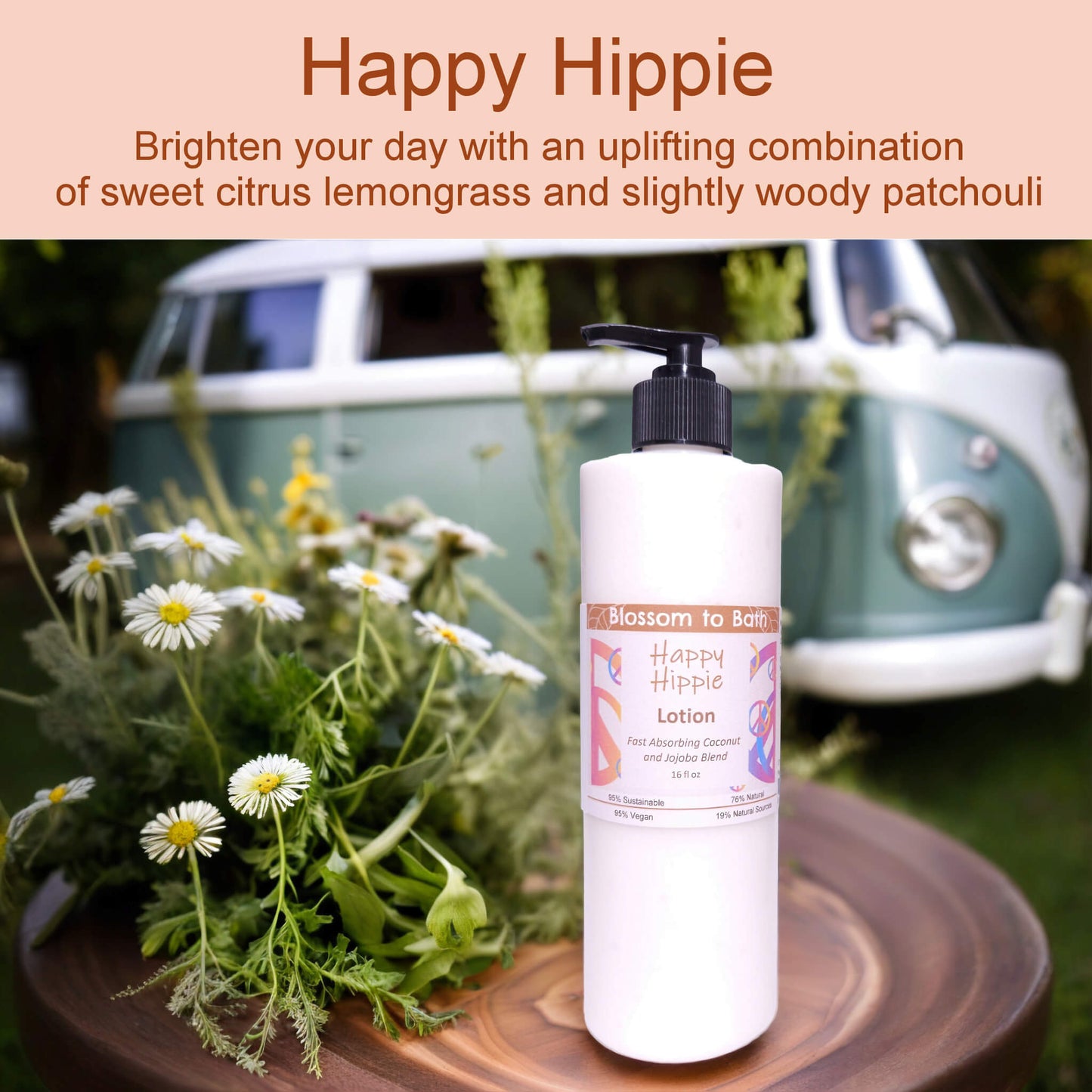 Happy Hippie Lotion (16 ounce) - Pure Essential Oil Fragrance