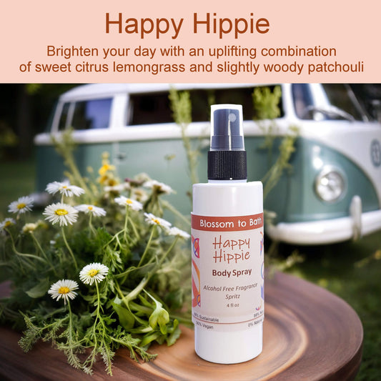 Happy Hippie Body Spray (4 Ounce) - Pure Essential Oil Fragrance