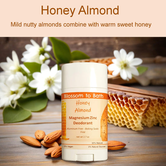 Honey Almond Magnesium Zinc Deodorant (2.7 ounce) - Phthalate Free Fragrance