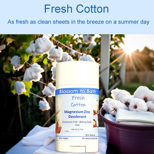 Fresh Cotton Magnesium Zinc Deodorant (2.7 ounce) - Phthalate Free Fragrance