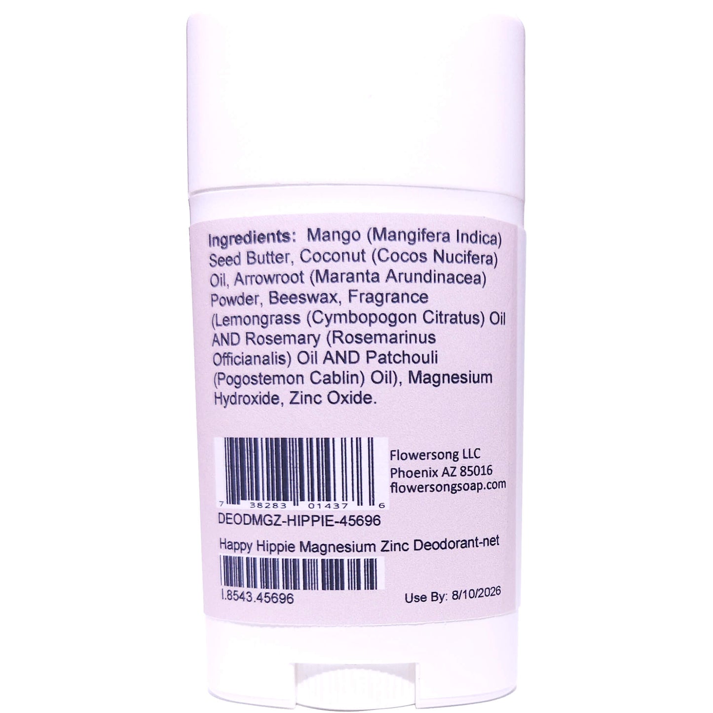 Happy Hippie Magnesium Zinc Deodorant (2.7 ounce) - Pure Essential Oil Fragrance