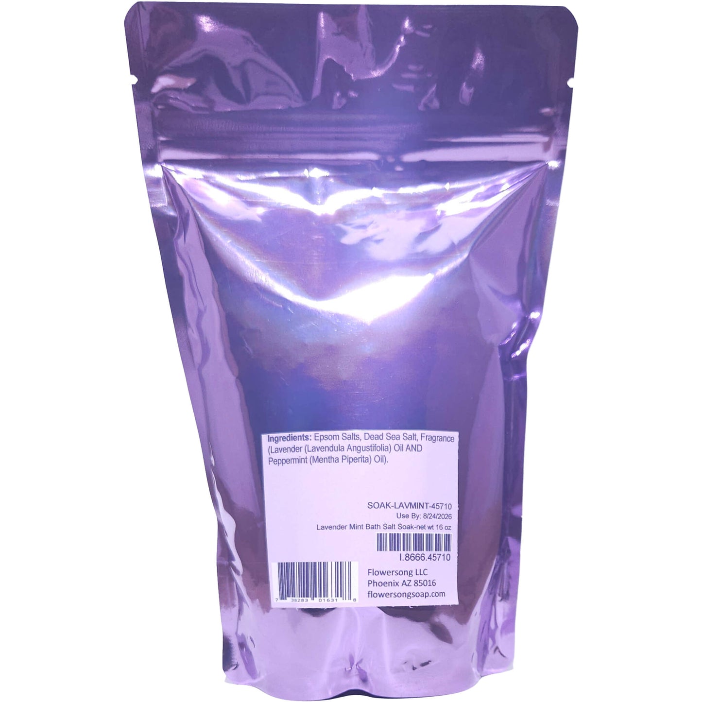 Lavender Mint Bath Salt Soak (16 ounce) - Pure Essential Oil Fragrance