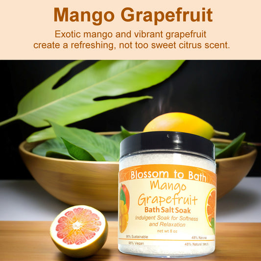 Mango Grapefruit Bath Salt Soak (8 ounce) - Natural Fragrance
