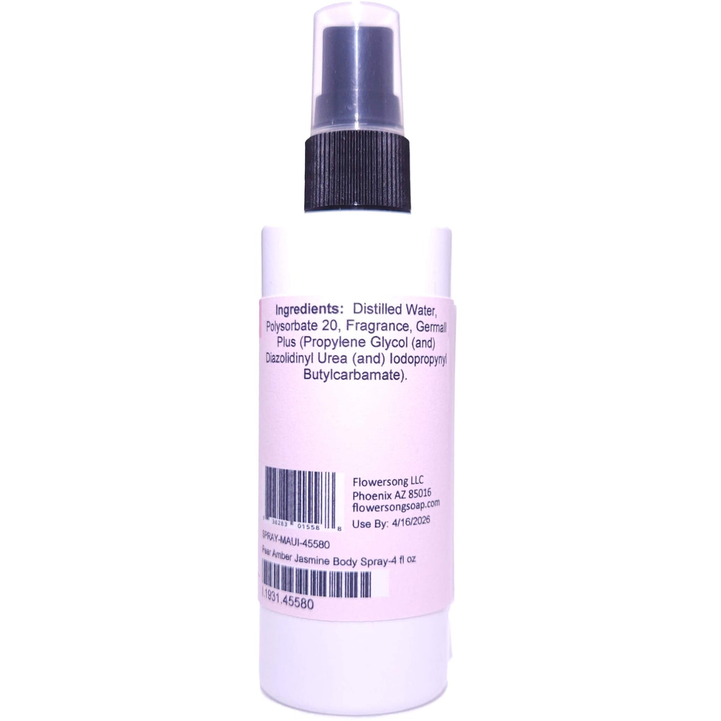 Pear Amber Jasmine Body Spray (4 Ounce) - Phthalate Free Fragrance