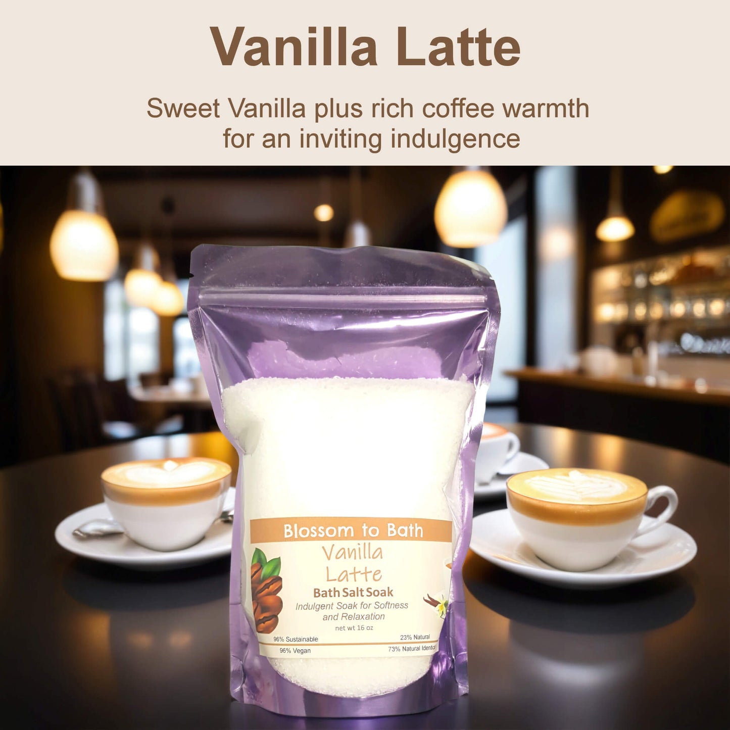 Vanilla Latte Bath Salt Soak (16 ounce) - Phthalate Free Fragrance