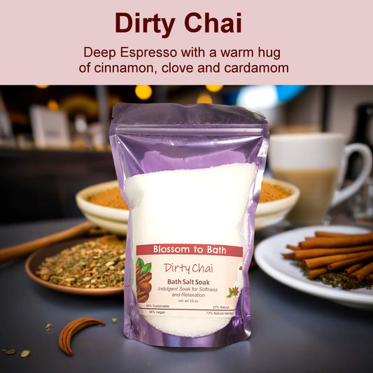 Dirty Chai Bath Salt Soak (16 ounce) - Phthalate Free Fragrance