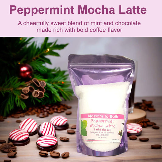 Peppermint Mocha Latte Bath Salt Soak (16 ounce) - Phthalate Free Fragrance