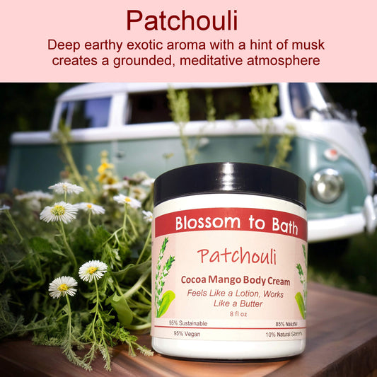 Patchouli Cocoa Mango Body Cream (8 Ounce) - Pure Essential Oil Fragrance