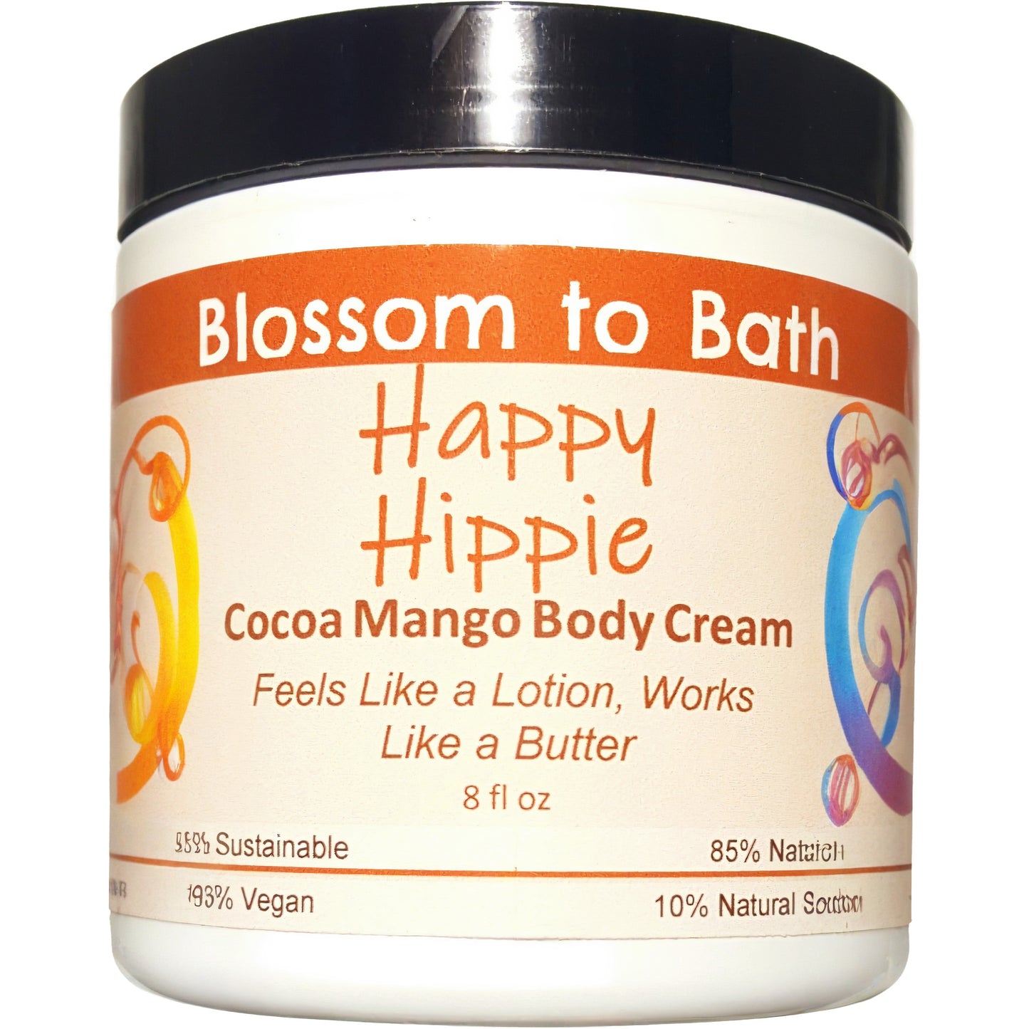 Happy Hippie Cocoa Mango Body Cream (8 Ounce) - Pure Essential Oil Fragrance