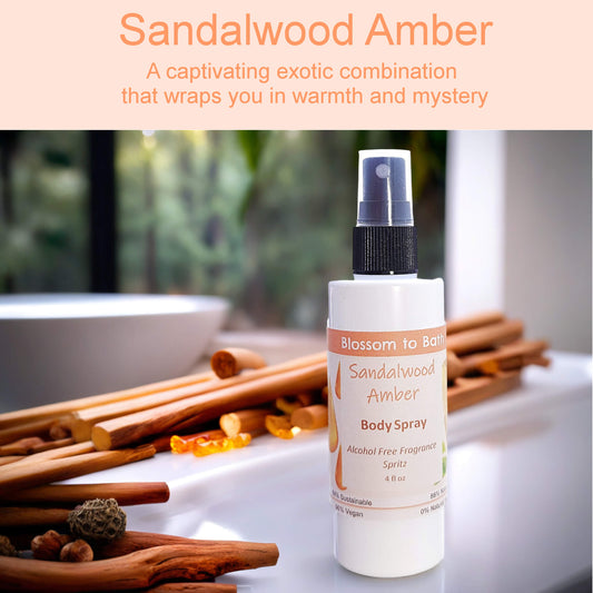 Sandalwood Amber Body Spray (4 Ounce) - Phthalate Free Fragrance