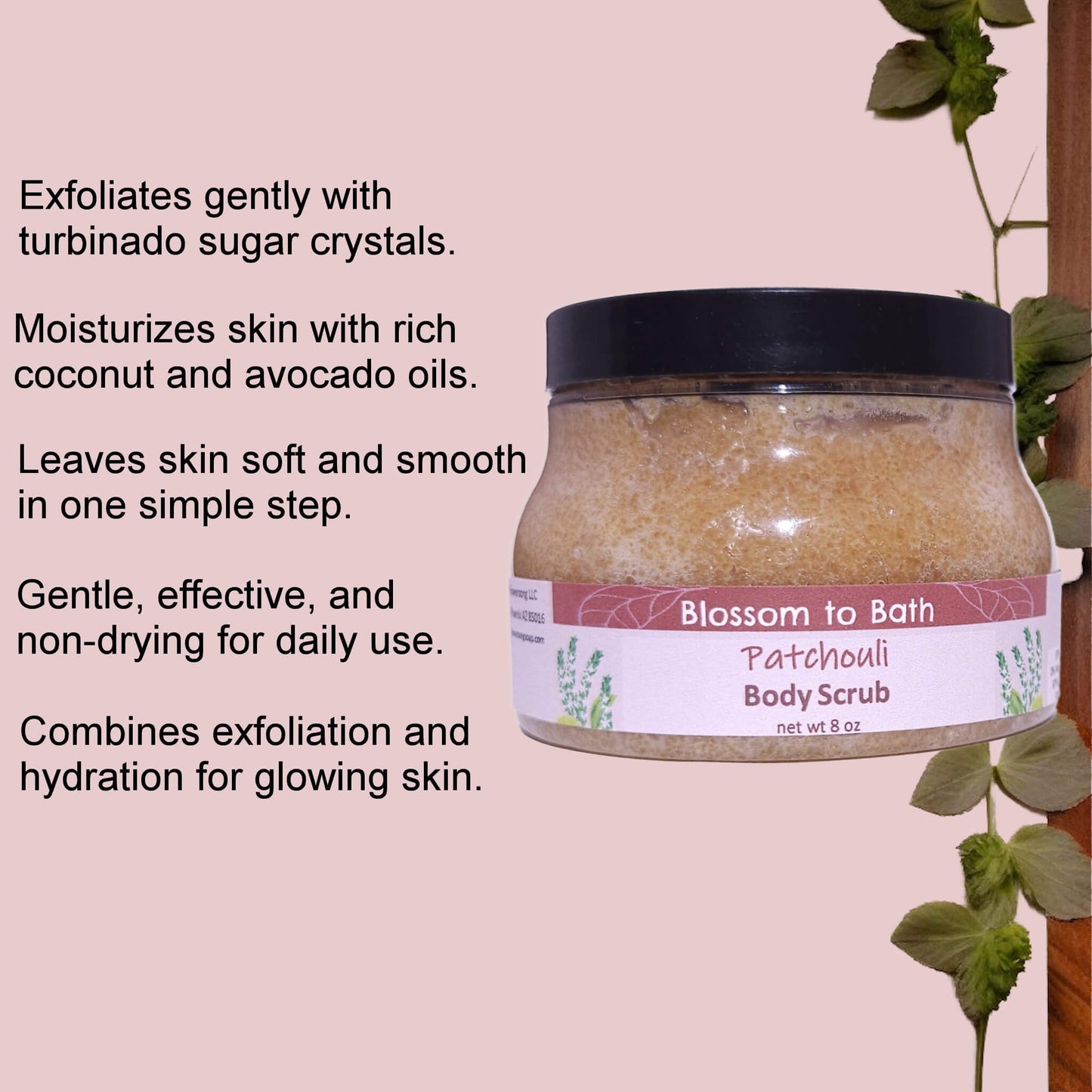 Patchouli Body Scrub (8 Ounce) - Pure Essential Oil Fragrance