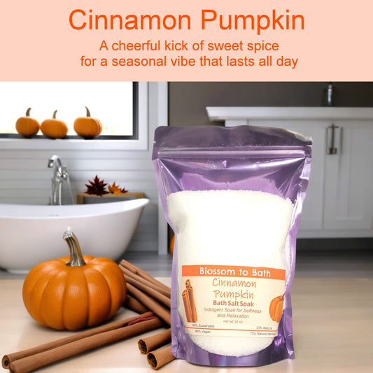 Cinnamon Pumpkin Bath Salt Soak (16 ounce) - Phthalate Free Fragrance