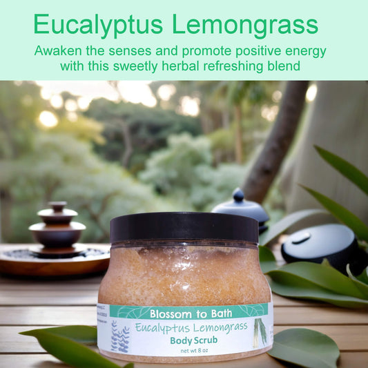 Eucalyptus Lemongrass Body Scrub (8 Ounce) - Pure Essential Oil Fragrance