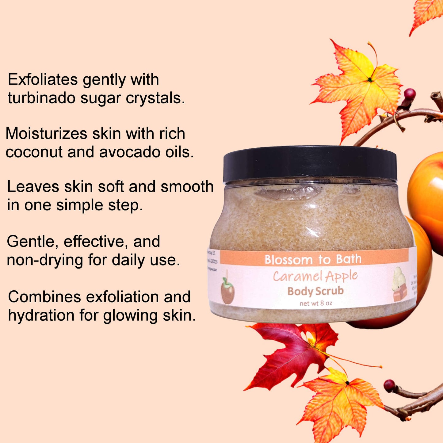 Caramel Apple Body Scrub (8 Ounce) - Phthalate Free Fragrance