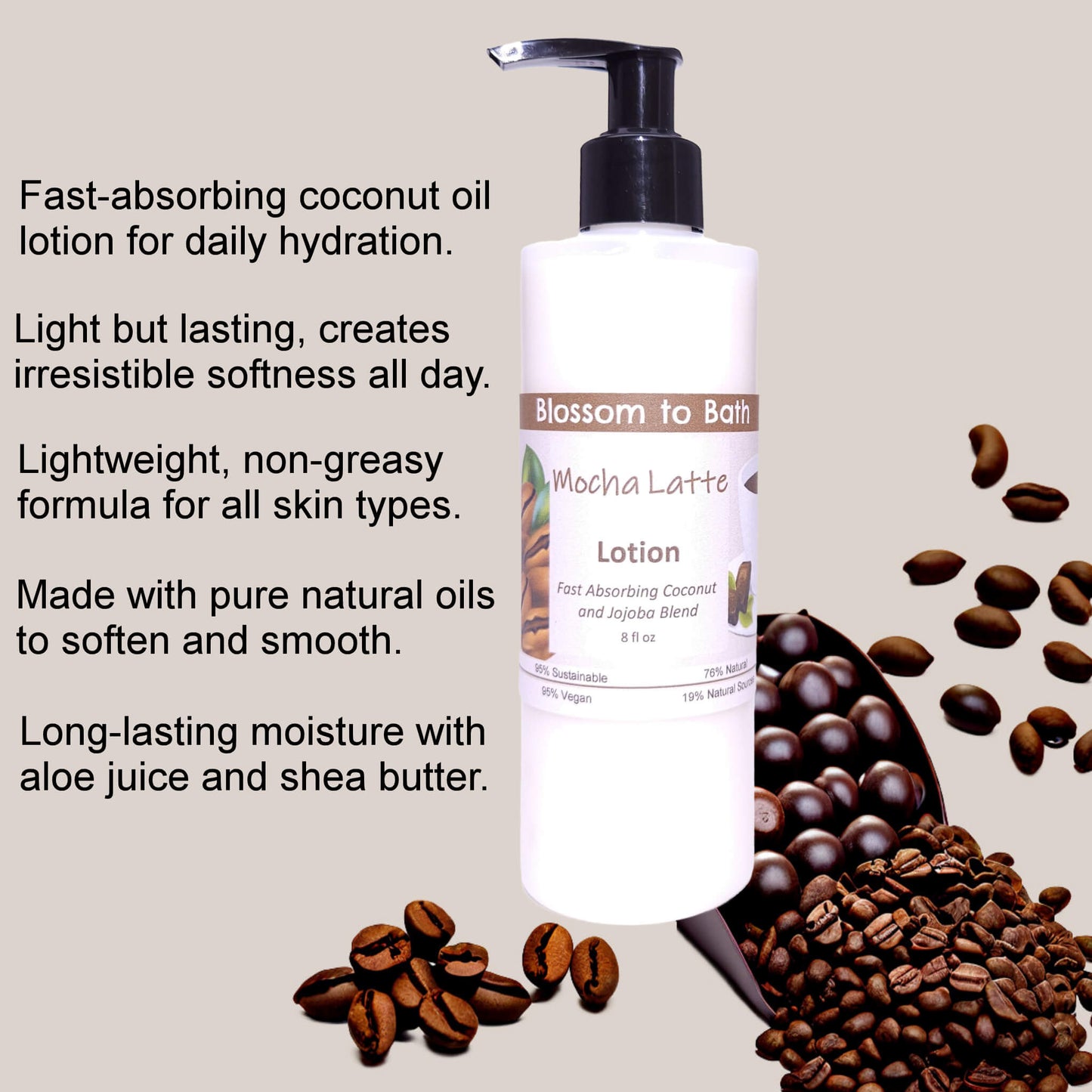 Mocha Latte Lotion (8 Ounce) - Phthalate Free Fragrance