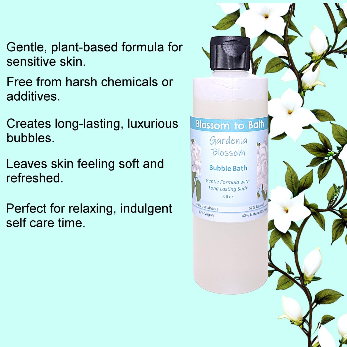 Gardenia Blossom Bubble Bath (8 ounce) - Phthalate Free Fragrance