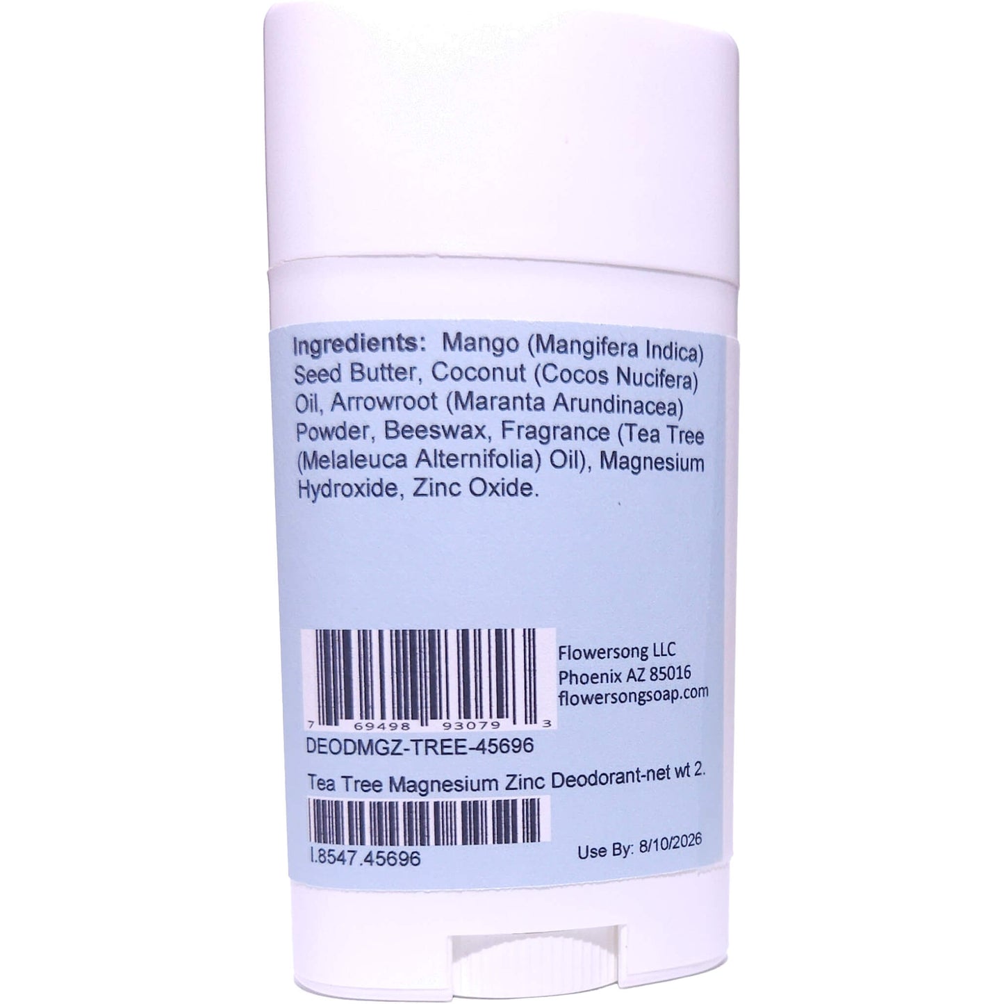 Tea Tree Magnesium Zinc Deodorant (2.7 ounce) - Pure Essential Oil Fragrance
