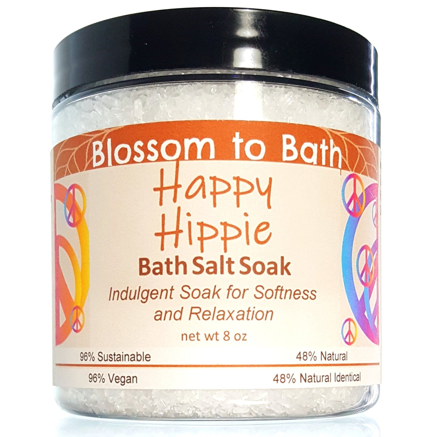 Happy Hippie Bath Salt Soak (8 ounce) - Pure Essential Oil Fragrance