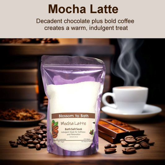Mocha Latte Bath Salt Soak (16 ounce) - Phthalate Free Fragrance